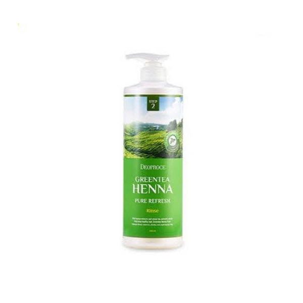 DEOPROCE GREENTEA HENNA PURE REFRESH RINSE Бальзам-ополаскиватель для волос с зеленым чаем и хной - картинка deoproce-greentea-henna-pure-refresh-rinse-600x600.jpg