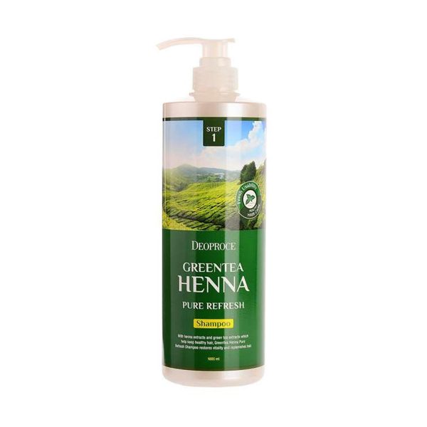 DEOPROCE GREENTEA HENNA PURE REFRESH SHAMPOO Шампунь для волос с экстрактом зеленого чая и хной - картинка deoproce-greentea-henna-pure-refresh-shampoo-1-600x600.jpg